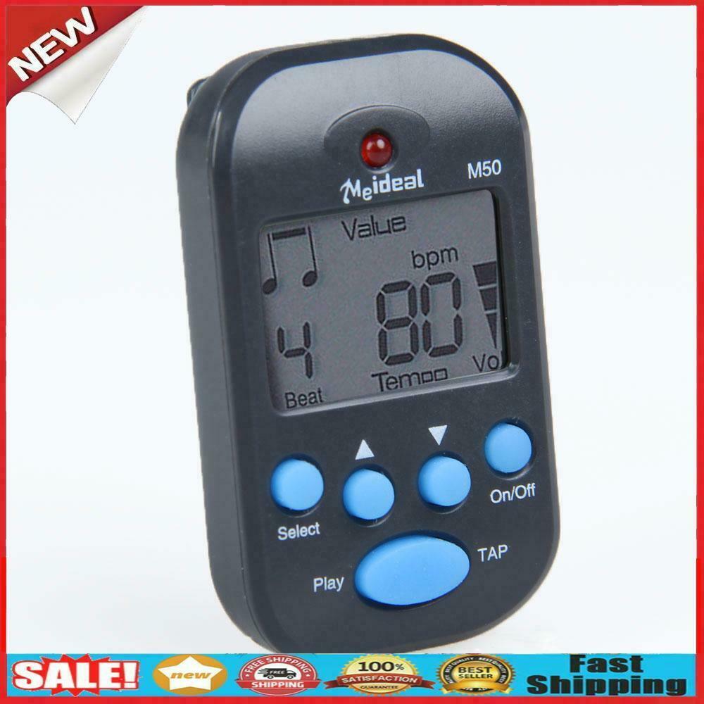M50 Professional LCD Clip-on Digital Tuner Metronome for Guitar Piano Black