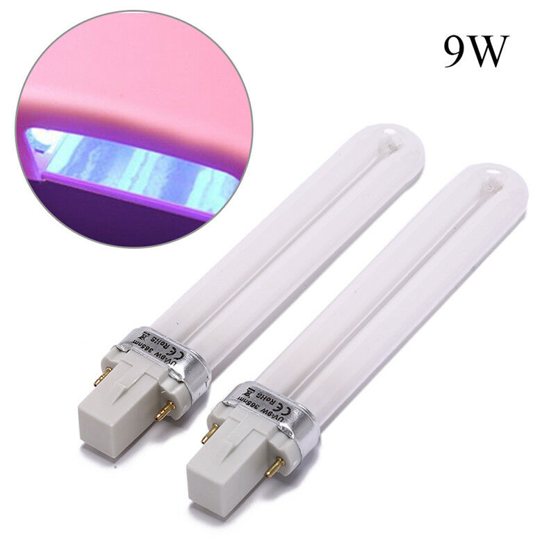 2pcs 9w uv lamp bulbs for nails lamps replacement gel nail dryer uv light.l8