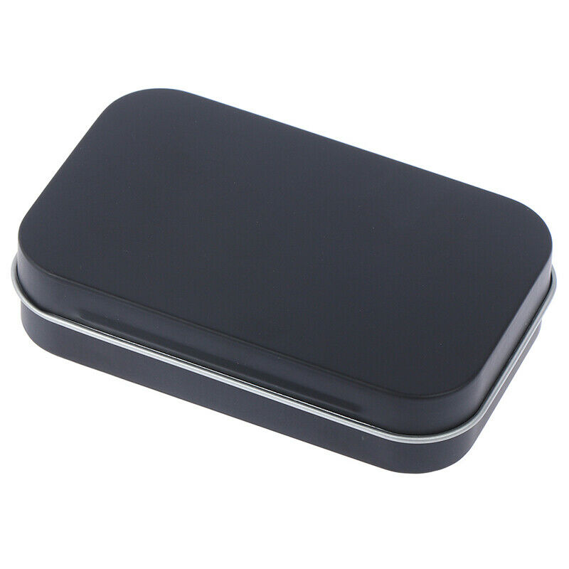 Storage Box Small Jewelry Candy Coin Key Organizer Tin Flip Black Gifts Se.l8