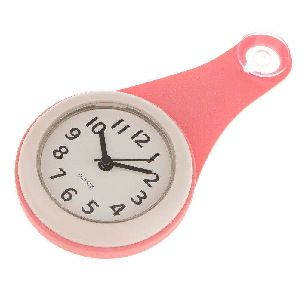 Water Resistant Bathroom Wall Clock with Quiet Sweep Movement Pink