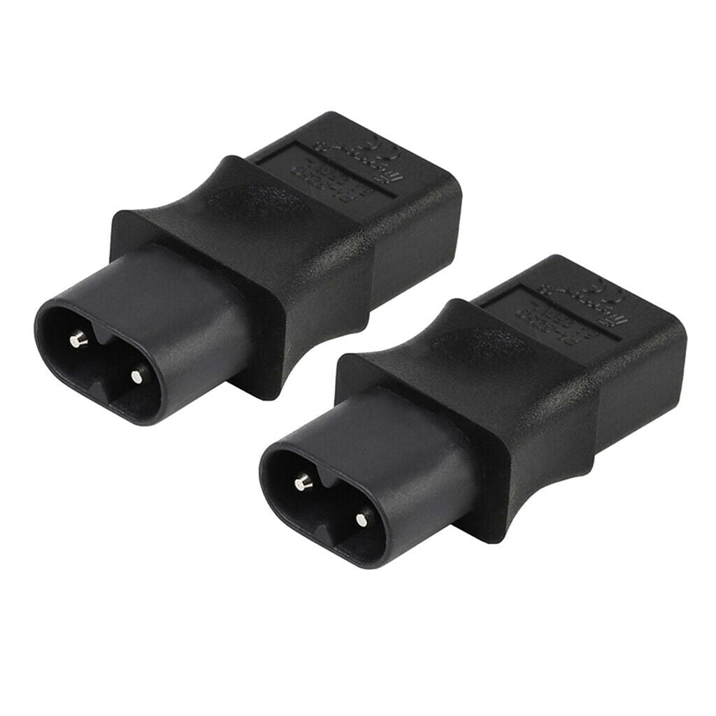2X IEC 320 C8 Male to IEC 320 C9 2 Pin Female AC Adapter 6A /250V