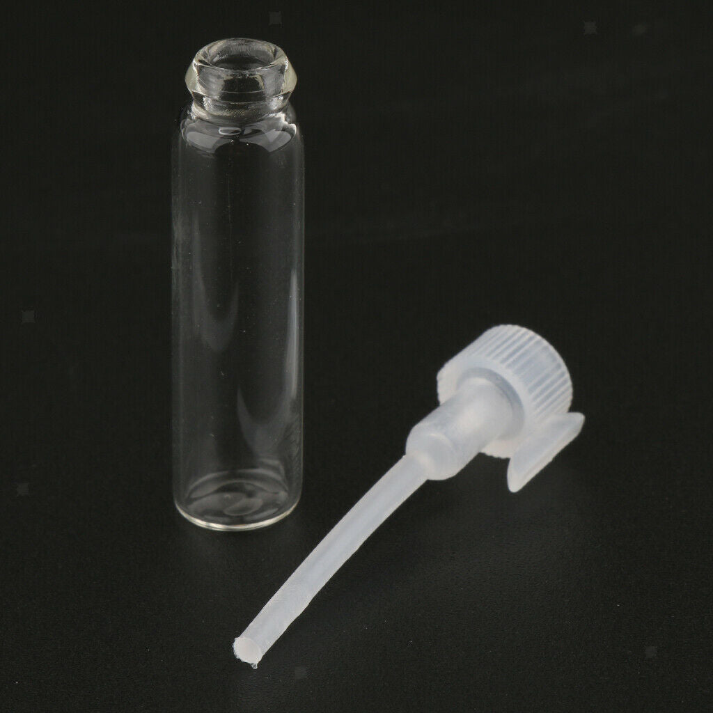 60x 1ml+2ml Travel Mini Glass Bottle Sample Vials for Essential Oil Liquids