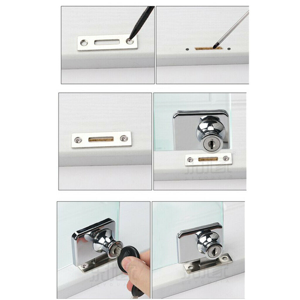 Heavy Duty Display Cabinet Showcase Lock Glass Door Lock  35x32mm A