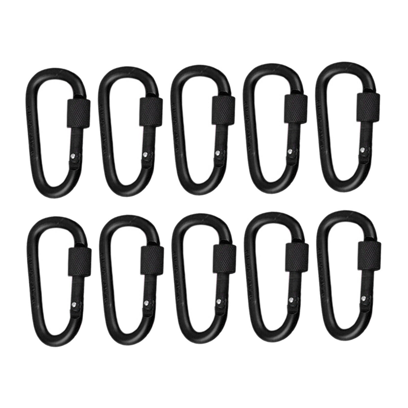10PCS Small Anti-Rust Carabiner Clips Camping Keychain D-Ring Fishing Clasp