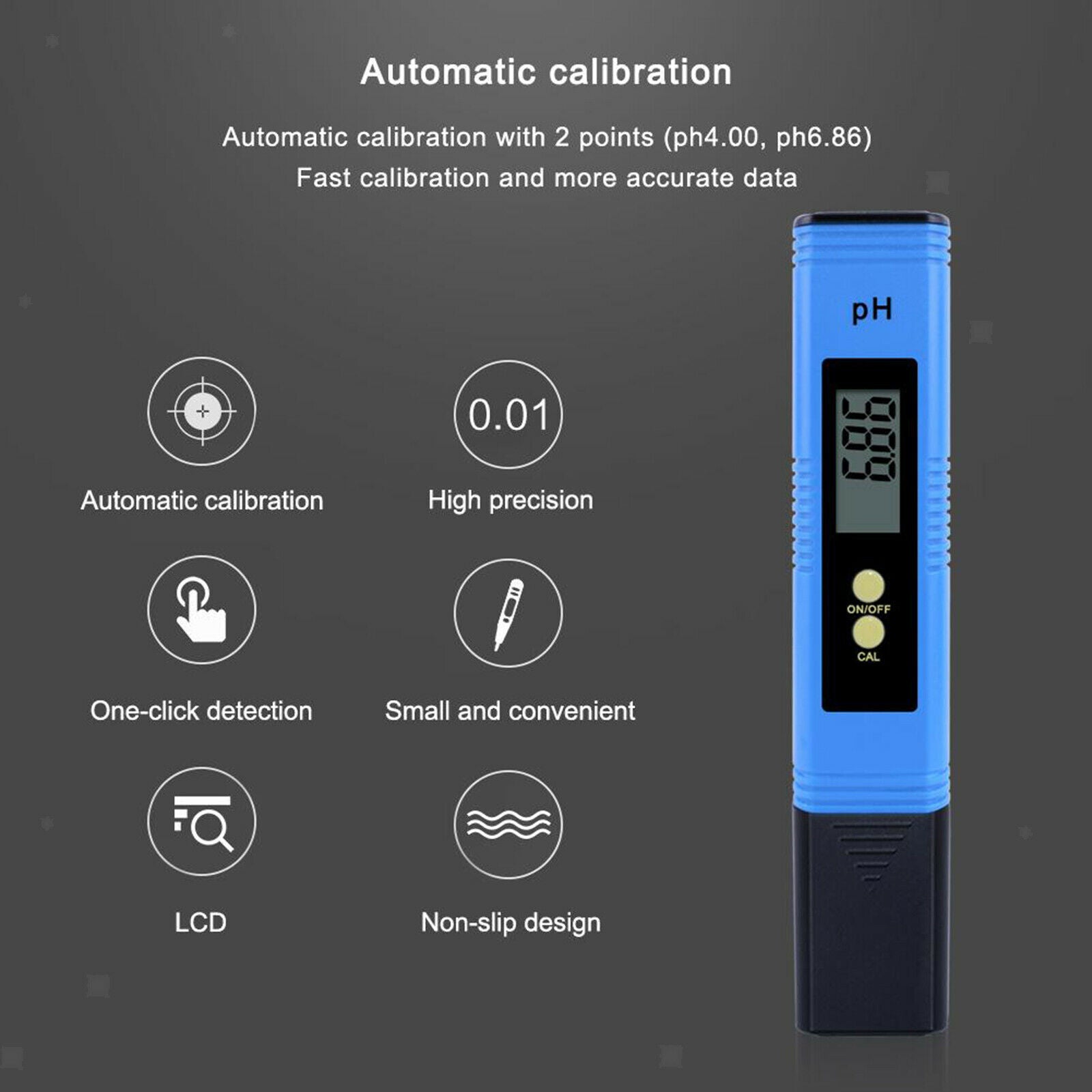 Digital PH Meter Water Quality Tester 0-14, Suitable for Drinking Water