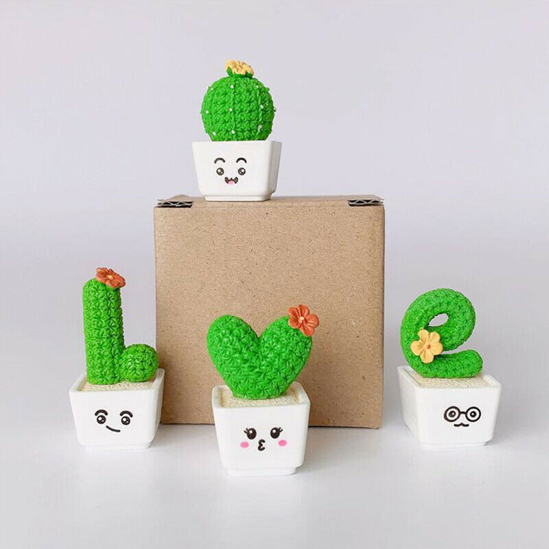 4Pcs Creative Simulation Cactus Shaped Adornments Decorative Bonsai Prop CacFCA