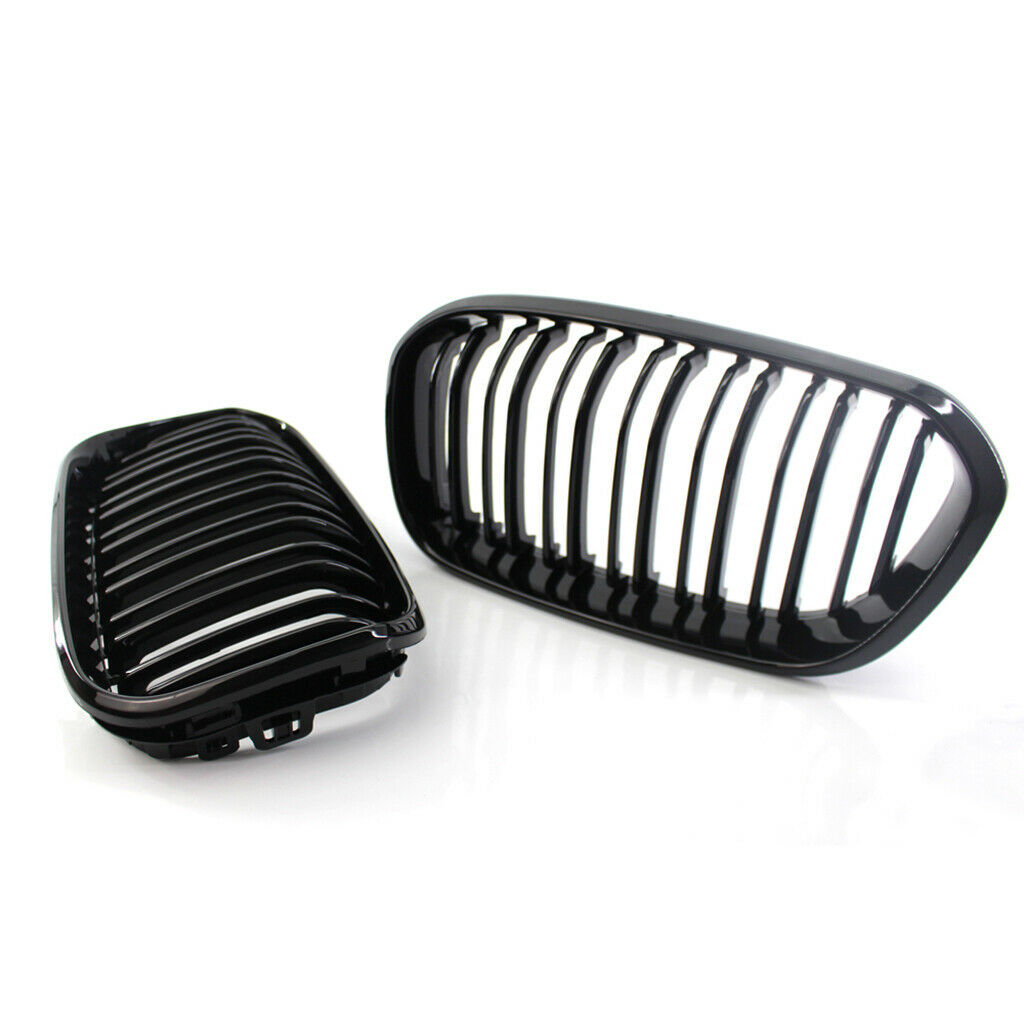 Black Front Grills Grille For BMW F20 2015-2017 ABS Gloss Black Grills