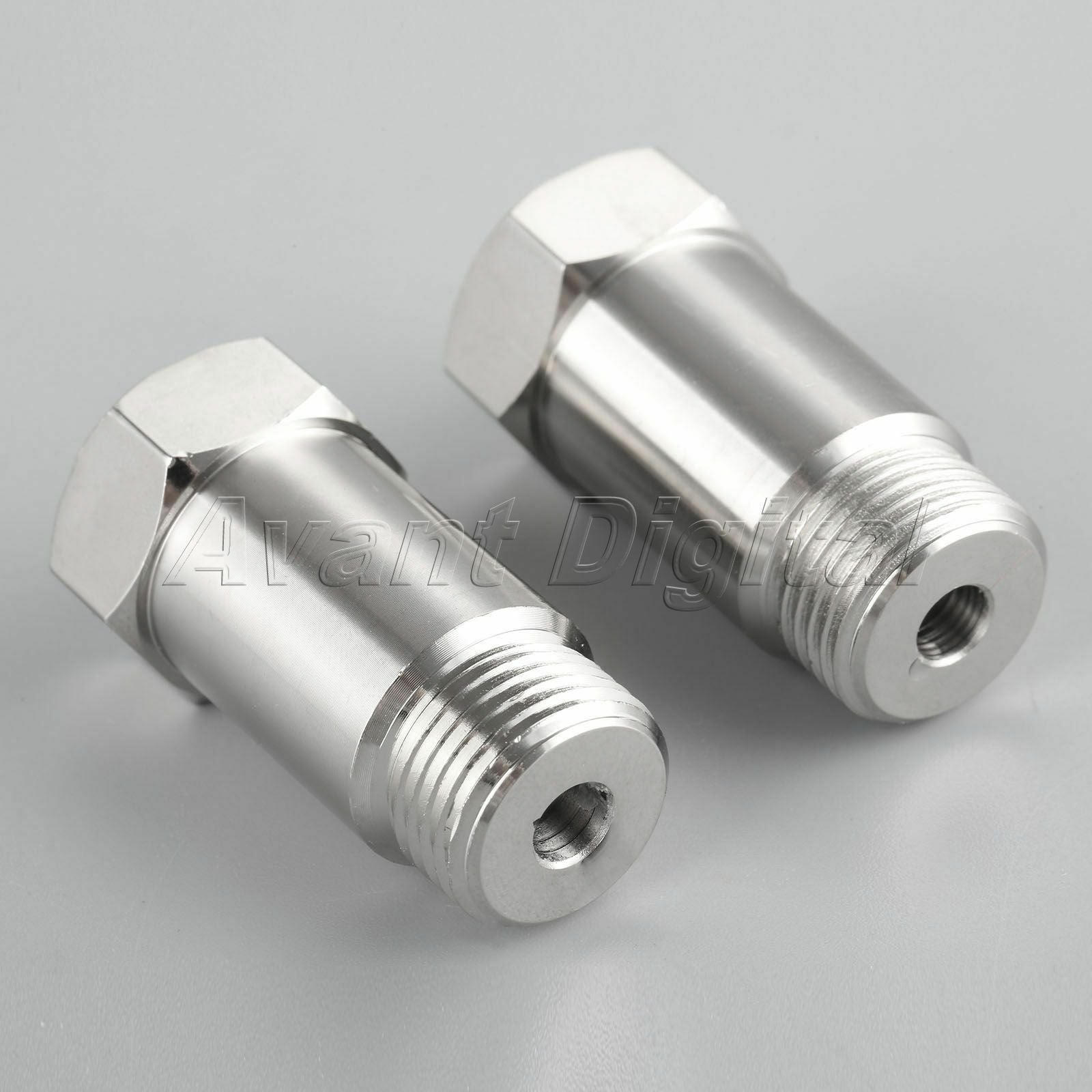 2xO2 Oxygen Sensor Spacer Adapter Extension CEL Fix Universal 45mm Steel M18x1.5