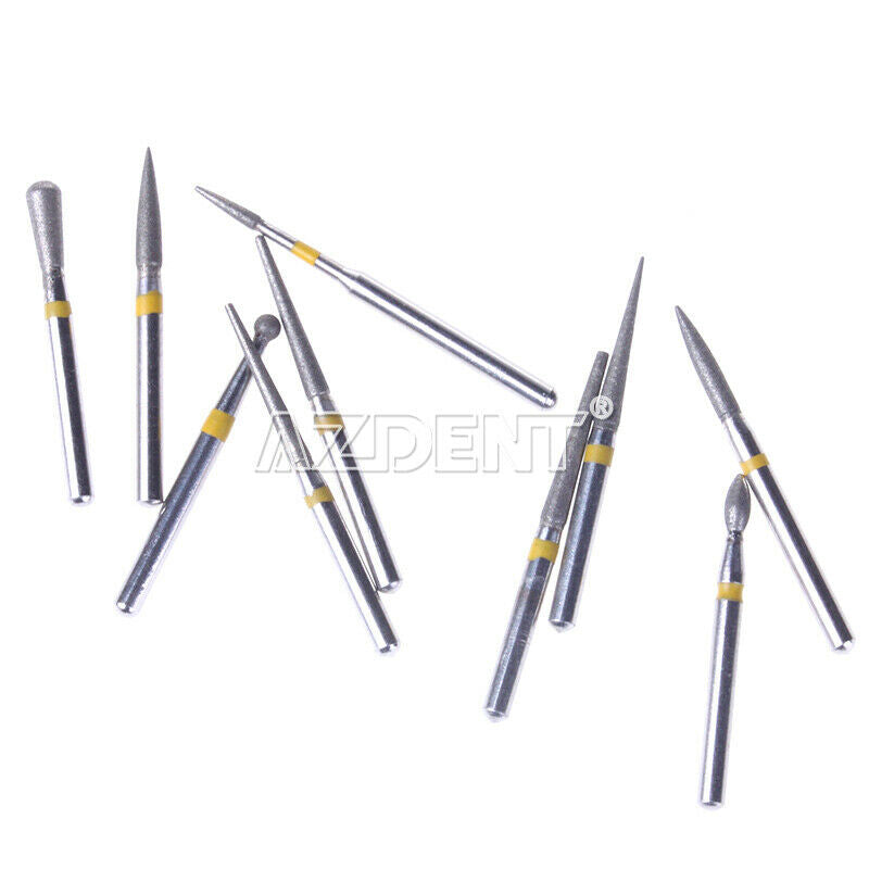 100XDental Diamond Burs FG-105 for Porcelain Ceramics Composite Polishing 10Pc/P