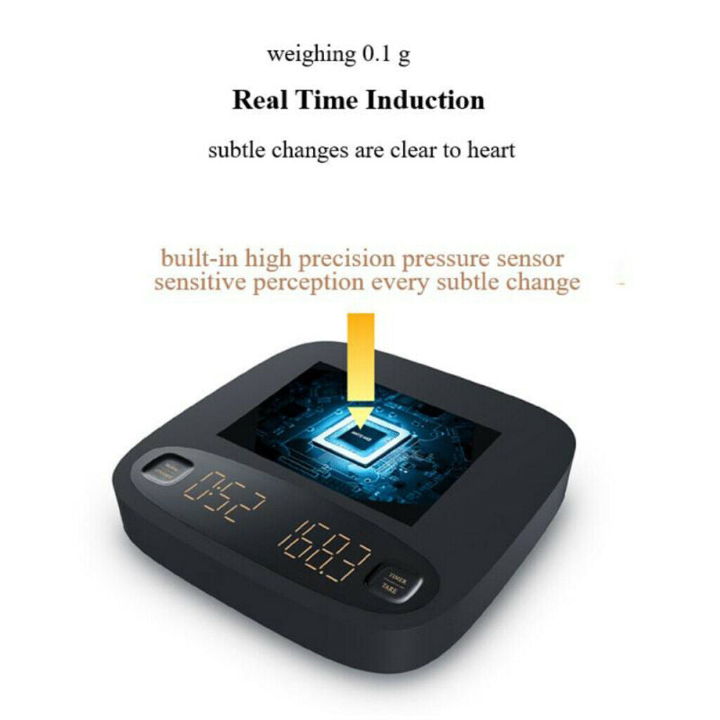 Smart Digital Coffee Scale w/Timer 2Kg/0.1g Electronic Kitchen Food Scales