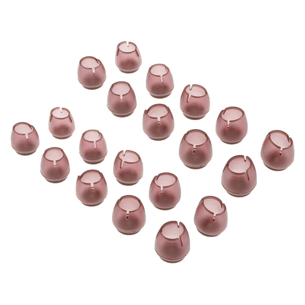 20pcs Anti-slip Round Chair Leg Caps Coffee Silicone Furniture Feet Cups