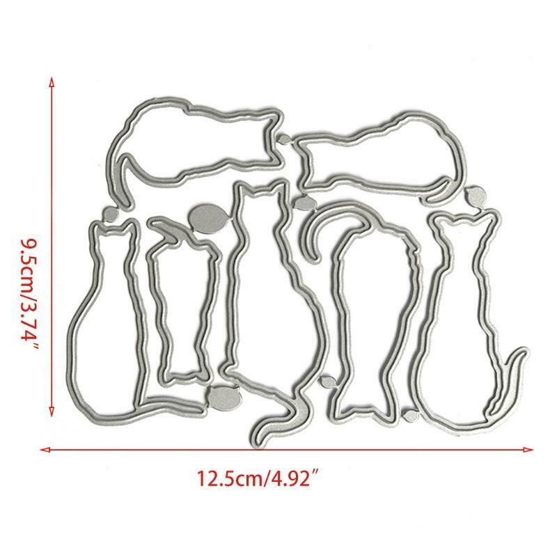 Cats Metal Cutting Dies Stencil Scrapbooking DIY Album Stamp Paper Card Mold