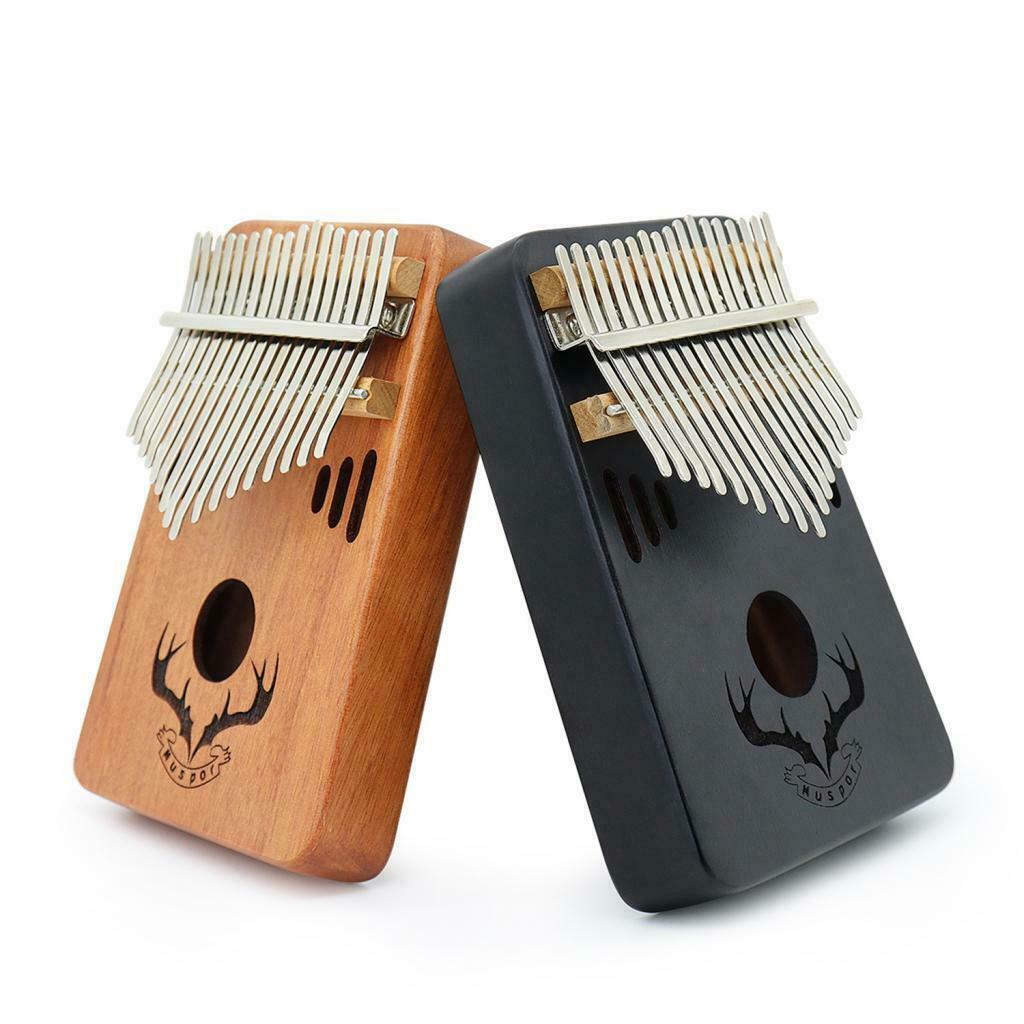 Mahogany 17Keys Kalimba Finger Piano Mini Gift 185x138x35mm w/ Bag Black