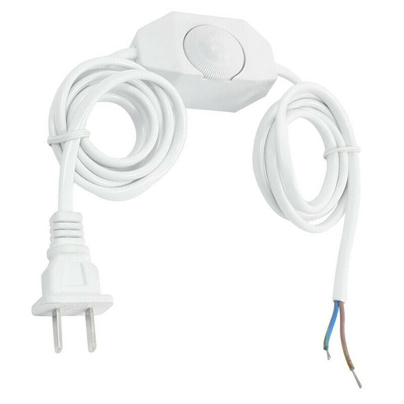 White Lamp Power Cord w Dimmer Switch AC 250V/110V US Plug M9I9I9