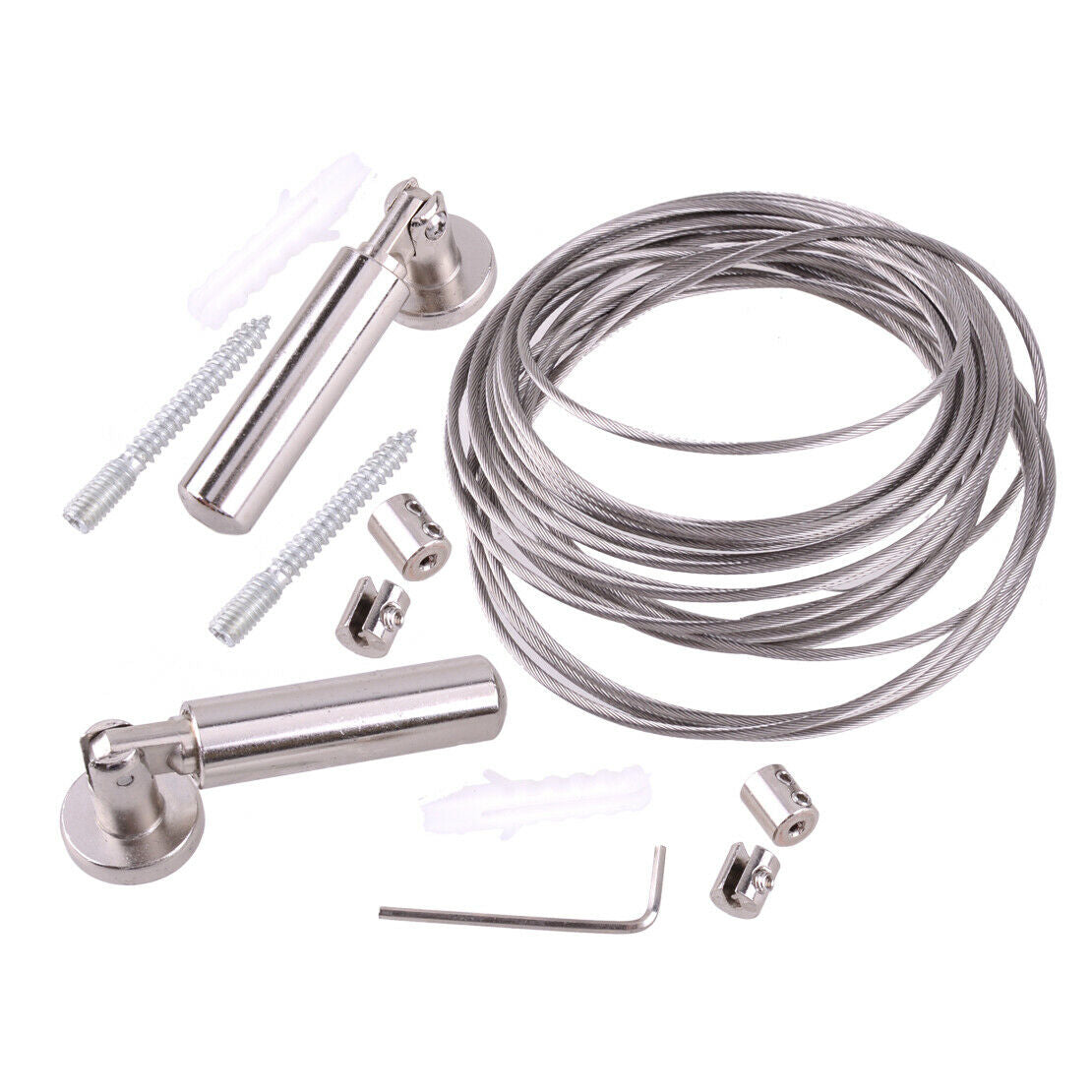 197" Stainless Steel Curtain Drape Cable Wire Rod Kits Clothes Quilts Drying