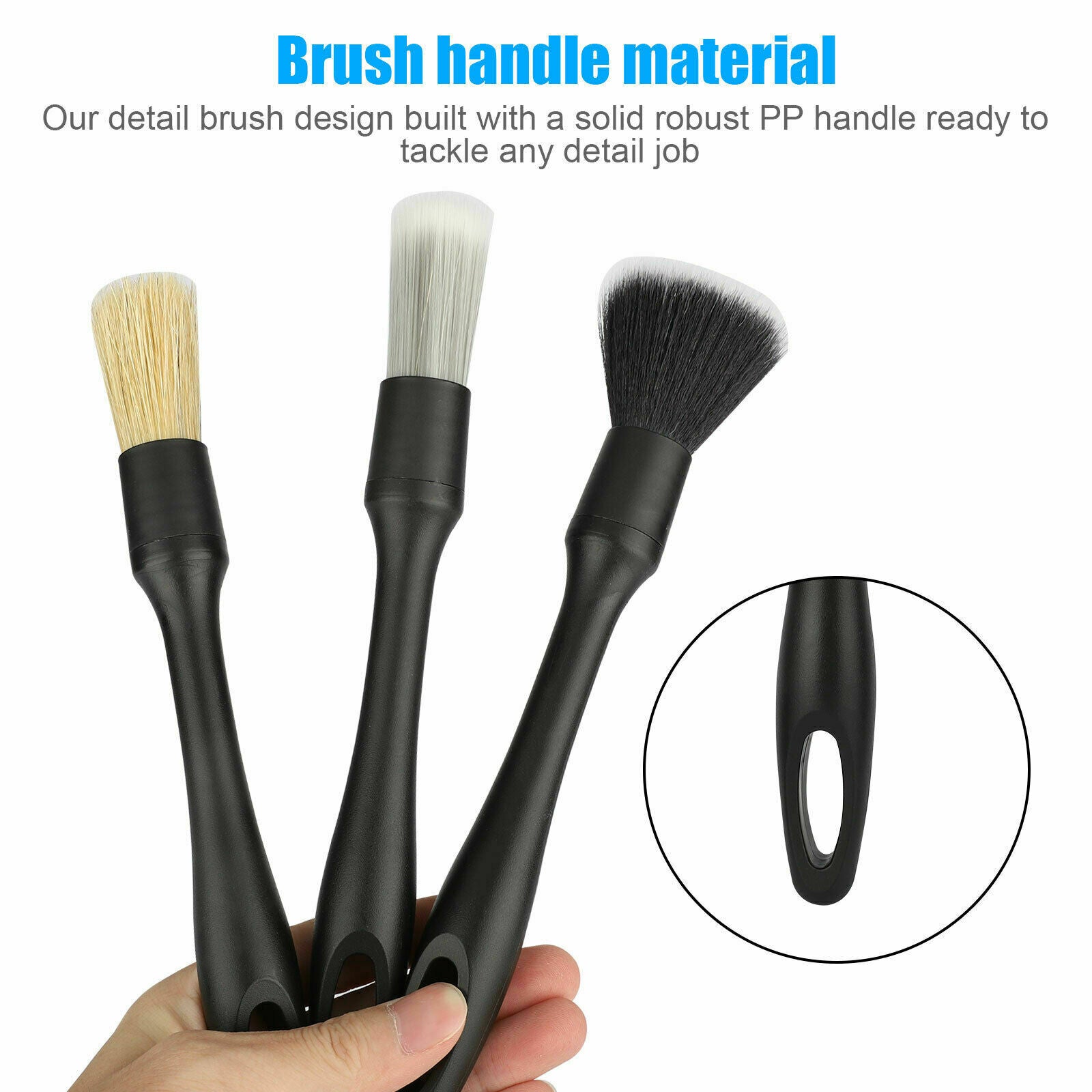 Car Detailing Brush Wash Auto Boar Hair Cleaning Kit Engine for Wheel Clean Set