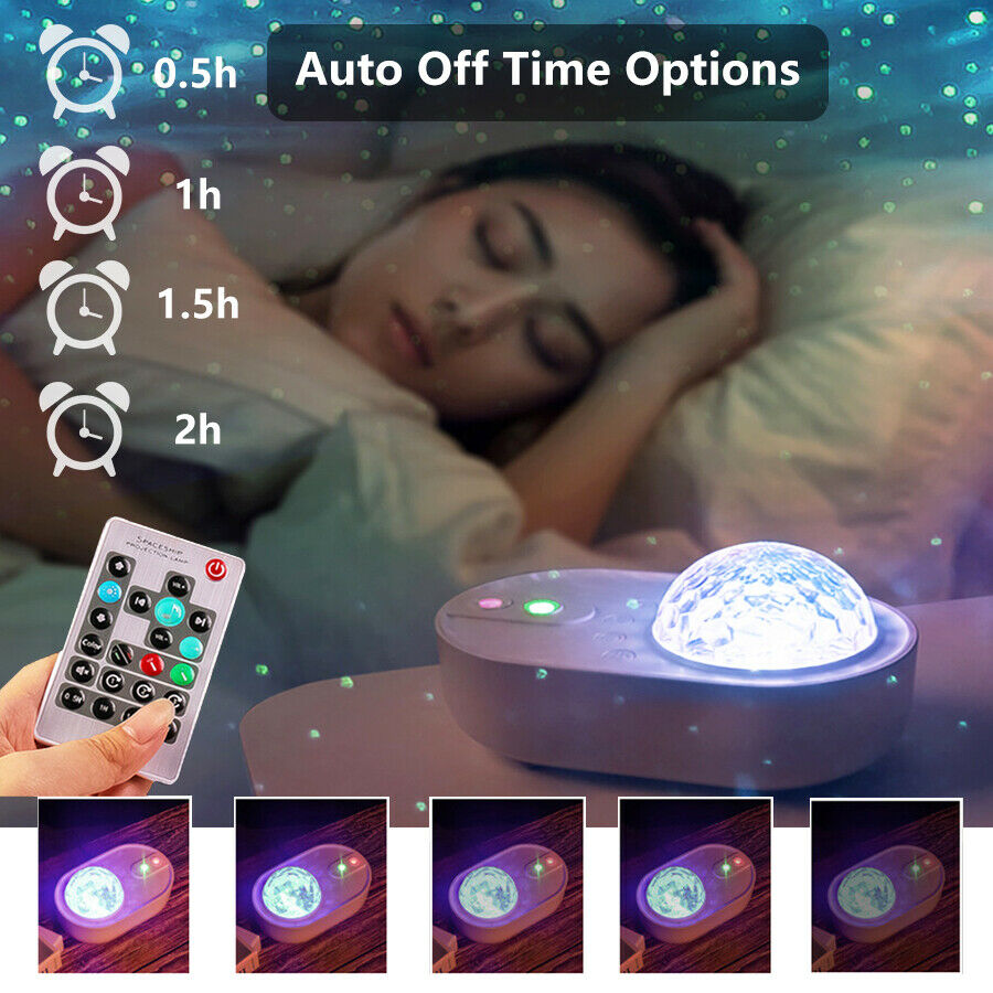Spaceship Galaxy Night Light Starry Sky Projector USB Bluetooth Lamp for Bedroom