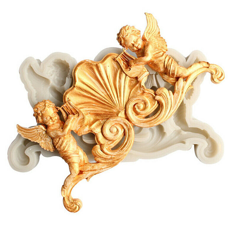 Angel silicone fondant mold cake decorating tool clay gypsum aroma wax mo abBDA
