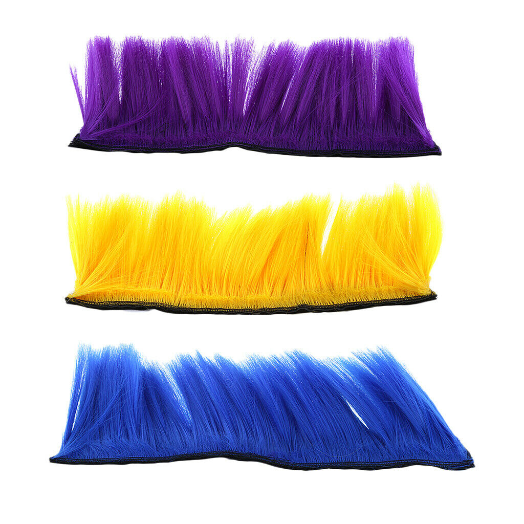 3pcs Motorbike Helmet DIY Accessories Mohawk Wig Costumes Hairpiece (Yellow +