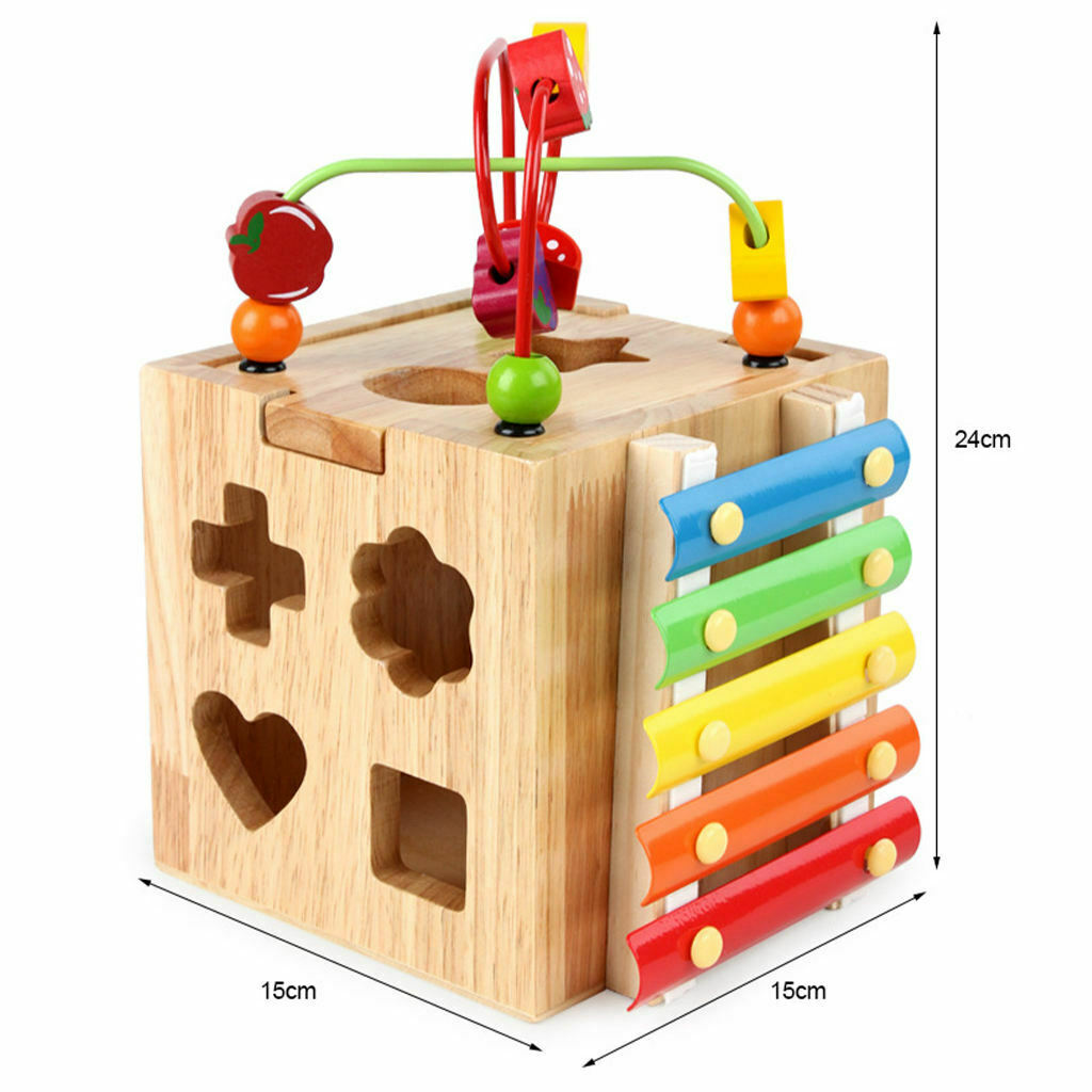 Activity Cubes Busy Board Shape Sorter Preschool for Boys Girls Toddler Gift