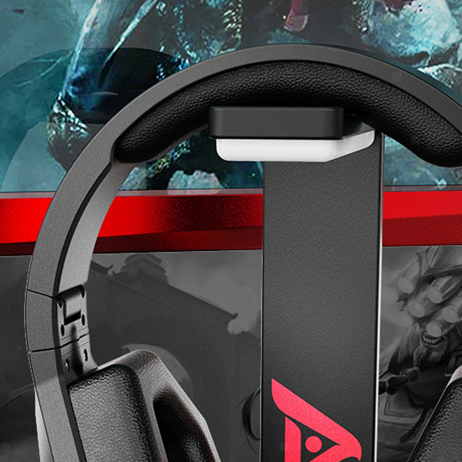Gaming Headphone Holder Durable with 2 USB Ports Universal for Table Desk