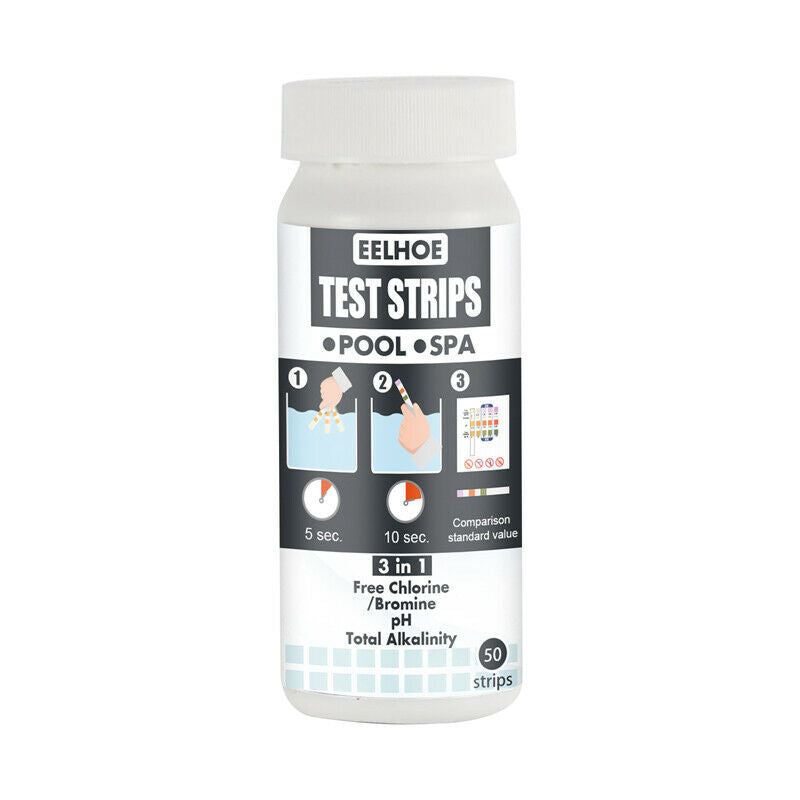 3 in 1 50pcs Swimming Pool Chemical Test Strip Water PH Value Alkalinity TestSJ