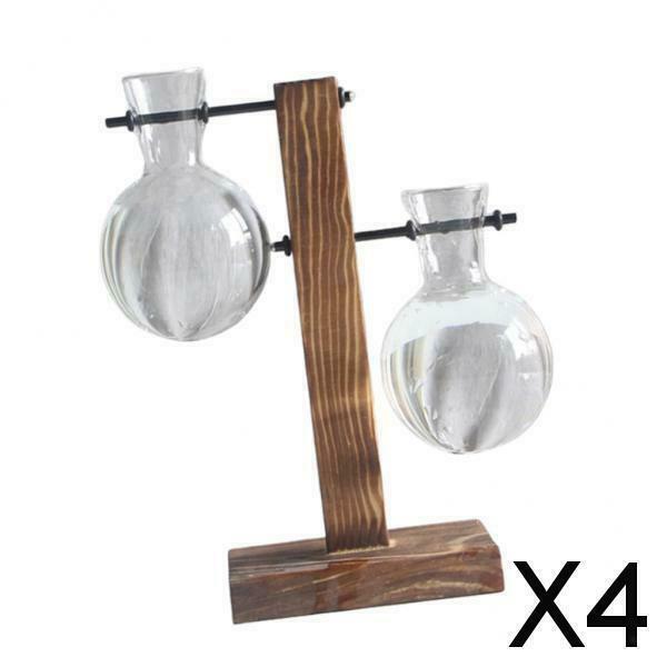 4X Clear Test Tube Vase Hydroponic Pot Soilless Culture Home Desktop Decor