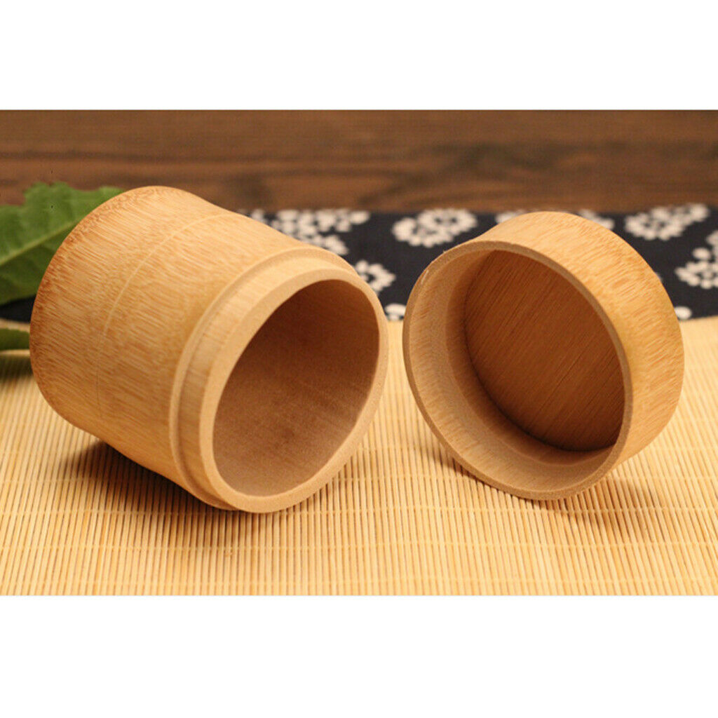 2 Pieces Round Box Bamboo Tea Box Storage Box
