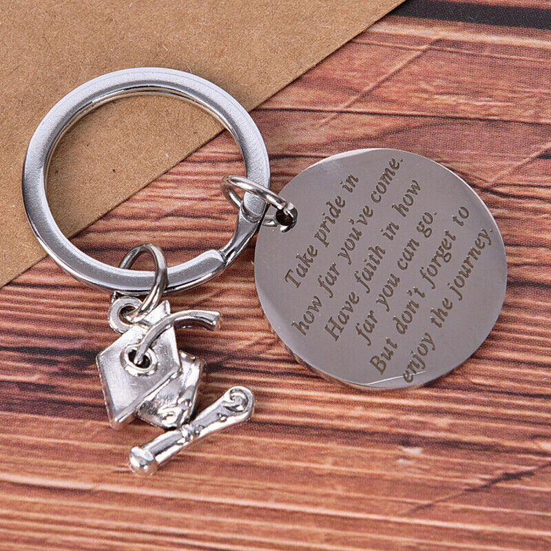 Graduation Keychain Take Pride in Keyring Stainless Steel  Graduates Gift.l8