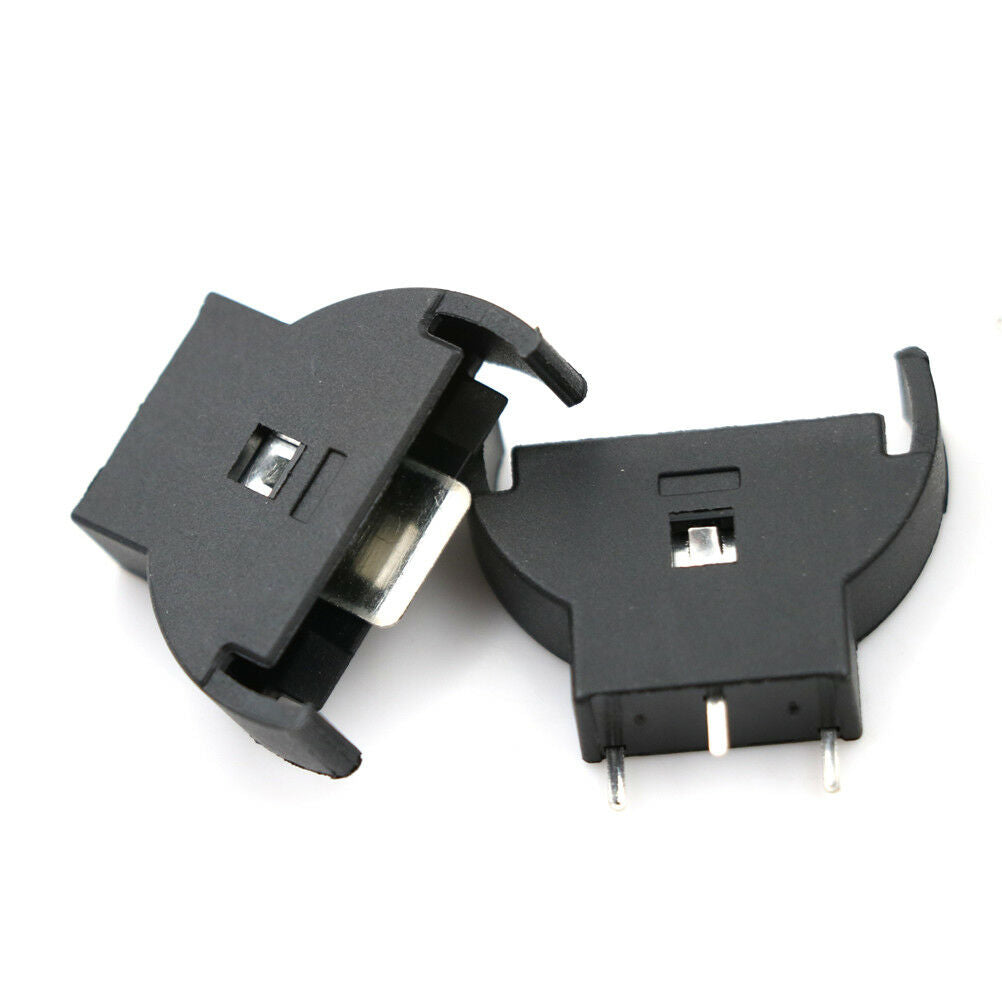 5x CR2032/CR2025 Half-Round Battery Coin Button Cell Socket Holder Case Black Tt
