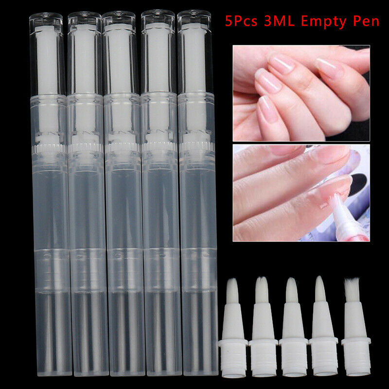 5Pcs 3ML Nail Nutrition Oil Empty Pen Botttle With Brush Applicator Nail .l8