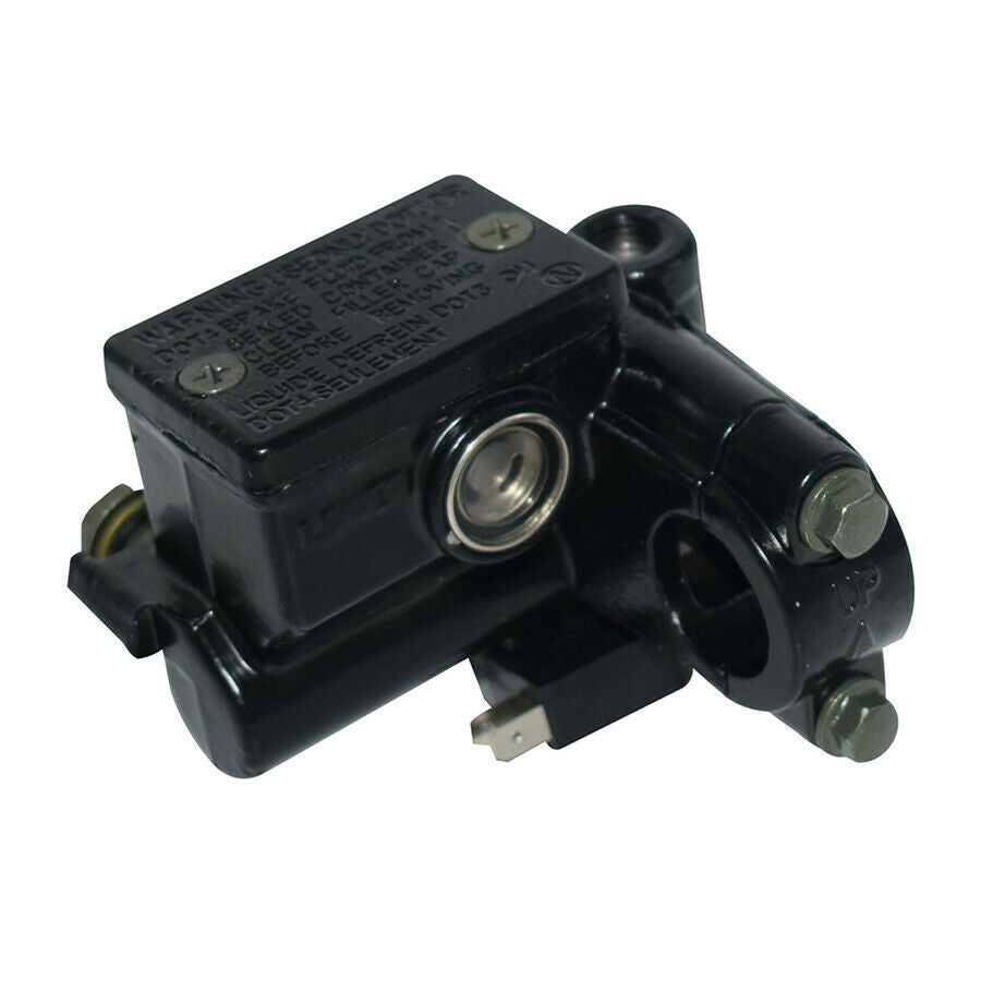 1Pair Motorcycle Hydraulic Brake Pump Master Cylinder Black Lever with Switch