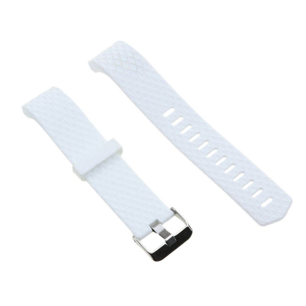Silicone Rubber Watch Band Strap Diver's Men Lady for  Charge 2 White