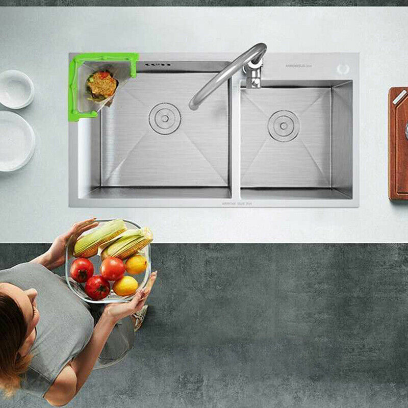 Multifunctional Triangle Drainage Rack Kitchen Sink Leftovers Filter HanginY1