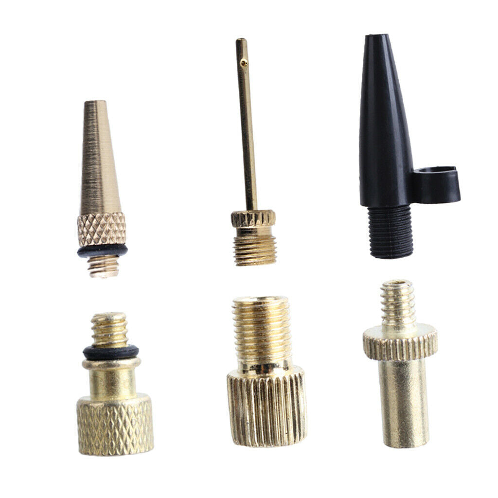 Pack of 6 - Presta, Valve Tube, Presta to Schrader Adaptor, Air Needle Nozzle