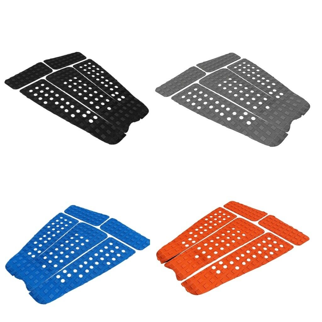 5 Pieces Square Grooved EVA Surfboard   Traction Deck Grip Tail Pad Gray