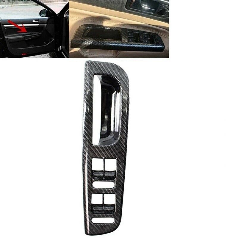 Carbon Fiber Pattern Door Window Switch Control Panel Bezel for Passat Golf taA4