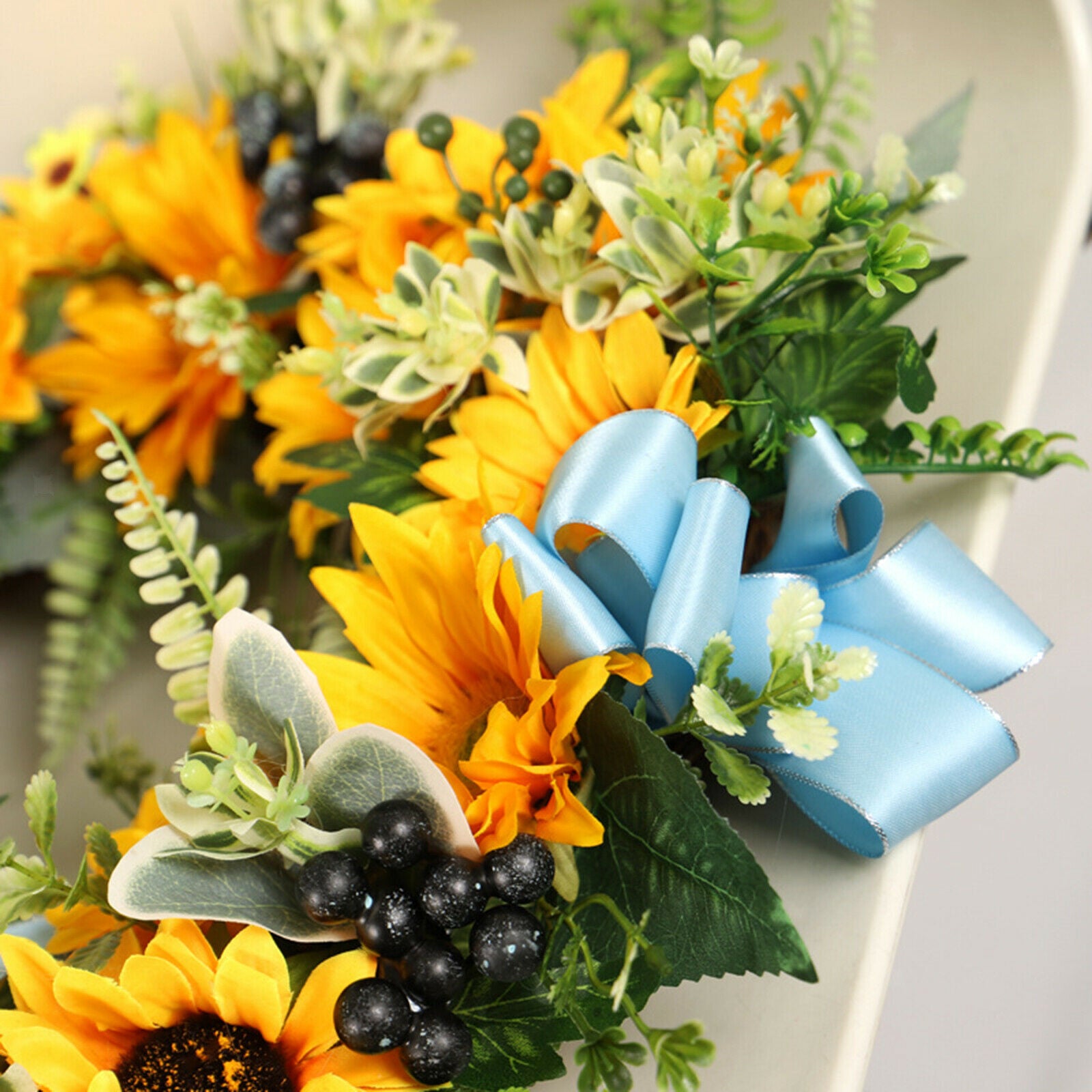 Sun Flower Wreath Flower Pendant Garland Wedding Window Living Room Patio