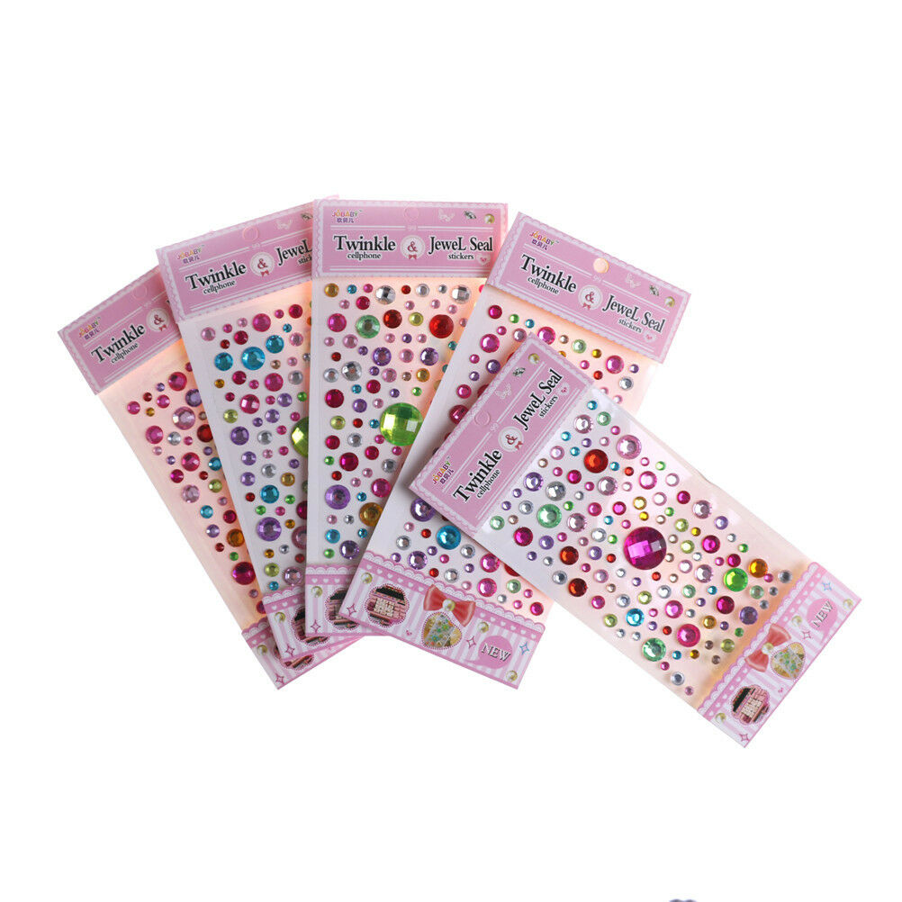 1 Sheet Self Adhesive Rhinestone Crystal Bling Stickers Round Phone Decor.l8