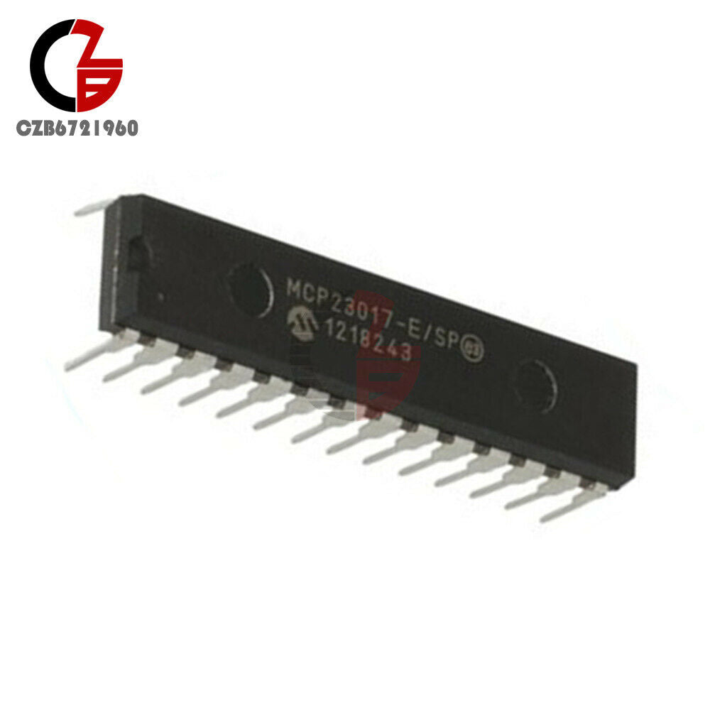 10PCS MCP23017-E/SP DIP-28 MCP23017 16-Bit I/O Expander with I2C Interface IC