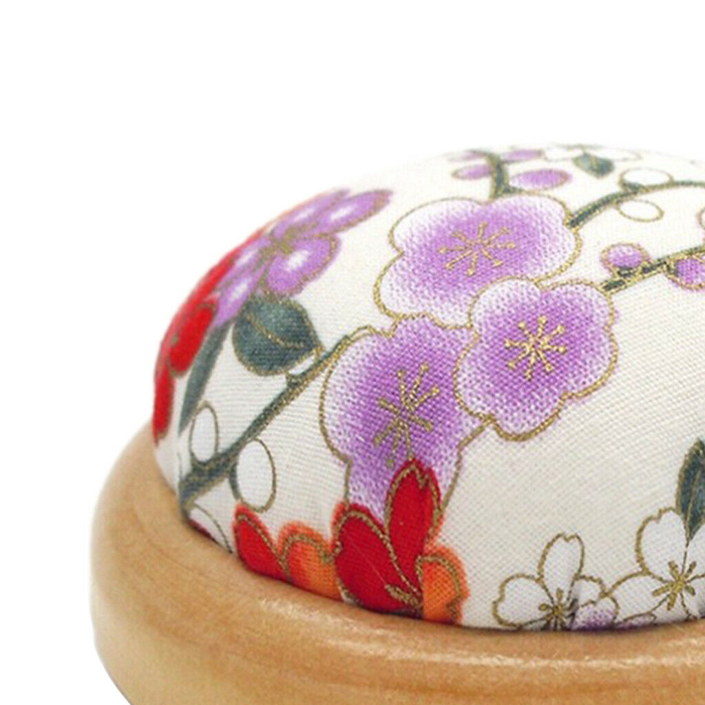 Wooden Base Pincuhion Needle Insertion Cross-Stitch Embroidery Patchwork White