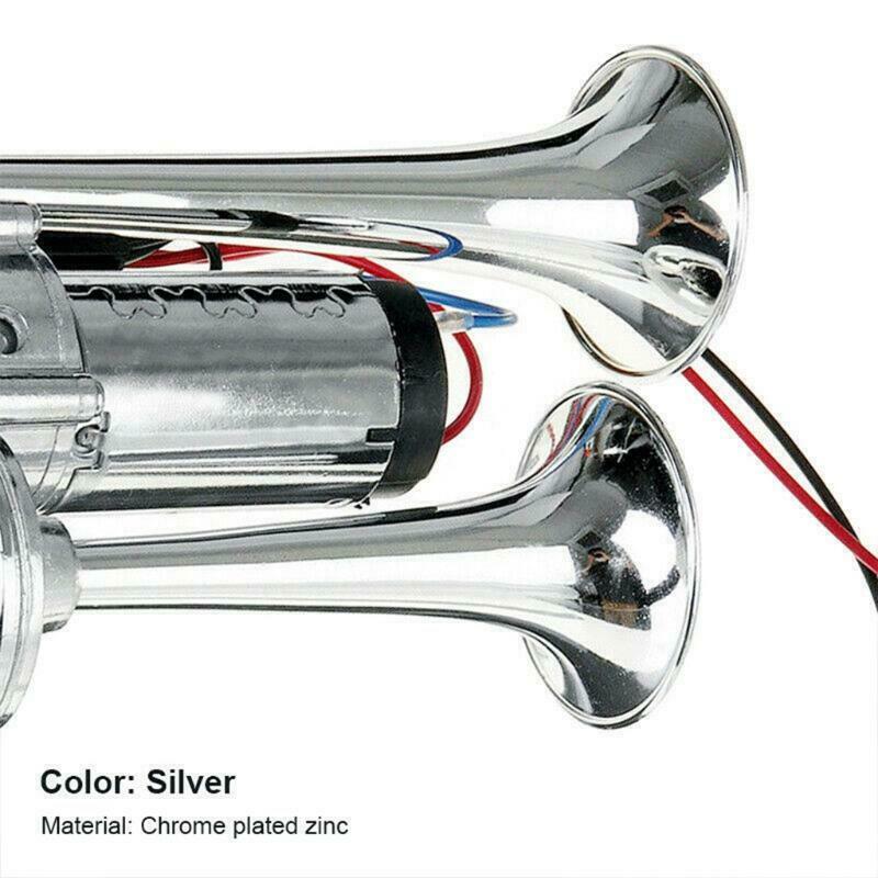 Double Tube Metal Car Horn 600DB Loud Trumpet Train Electric Air Horn Speakers