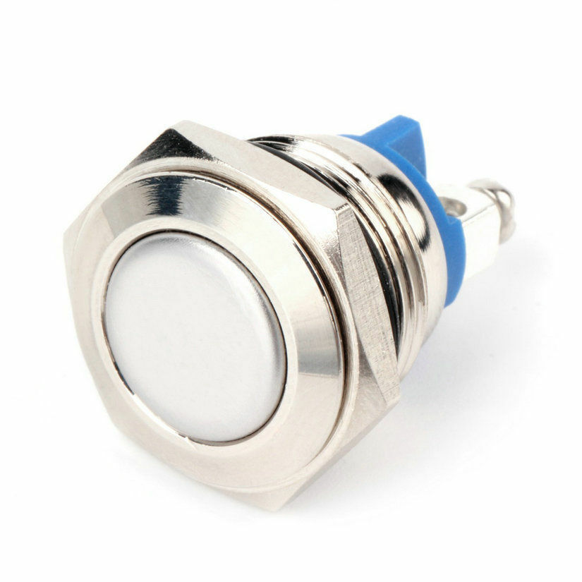 16mm Anti-Vandal Momentary Stainless Steel Metal Push Button Switch Raised Top