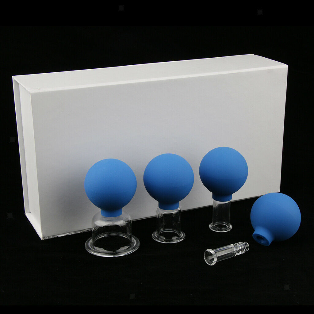 4 Pieces Safe Vacuum Cupping Cups Eye Back Chest Message Cellulite Remover