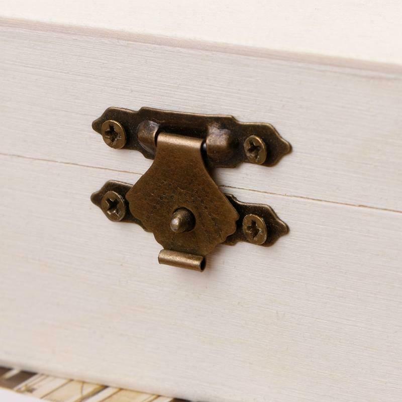Wooden Square Jewelry Storage Box Wood Base Crafts Case Art Decor Kids DIY Toys