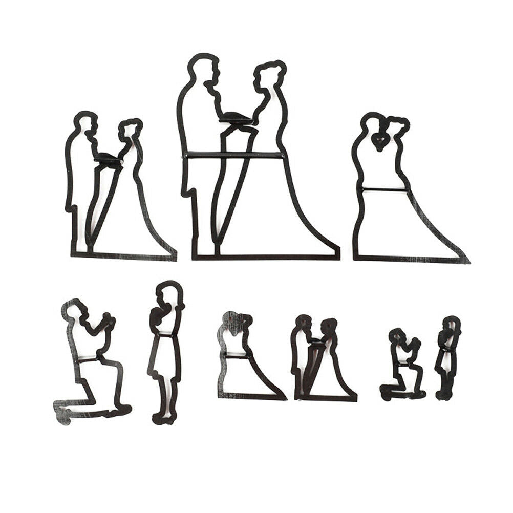 9X bride & groom silhouette cookie cutter wedding cake fondant mold health  DD