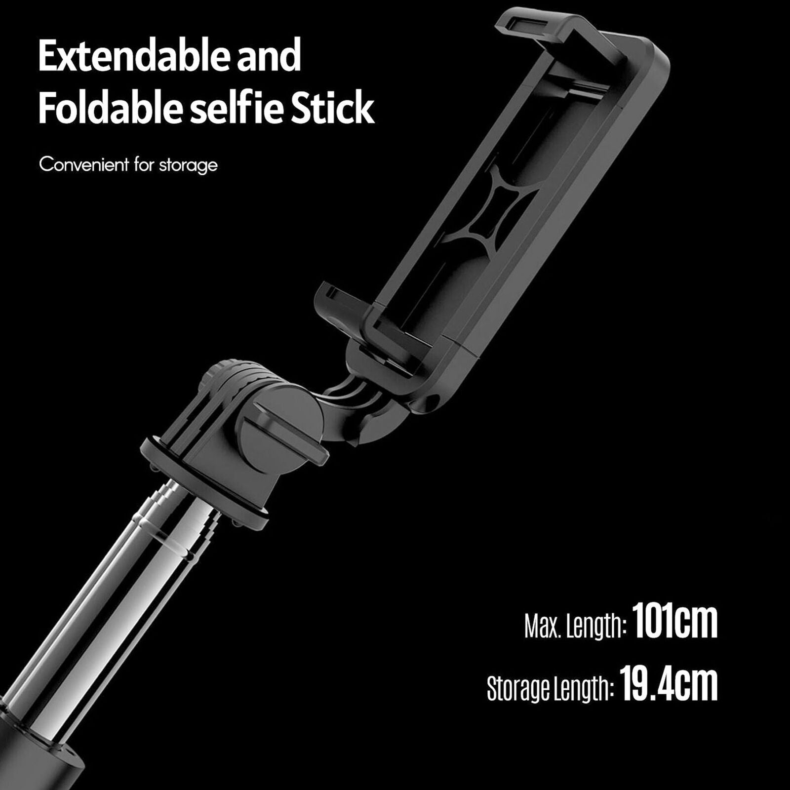 Extendable Wireless Selfie Stick Shutter w/ Remote Control Tripod Phone