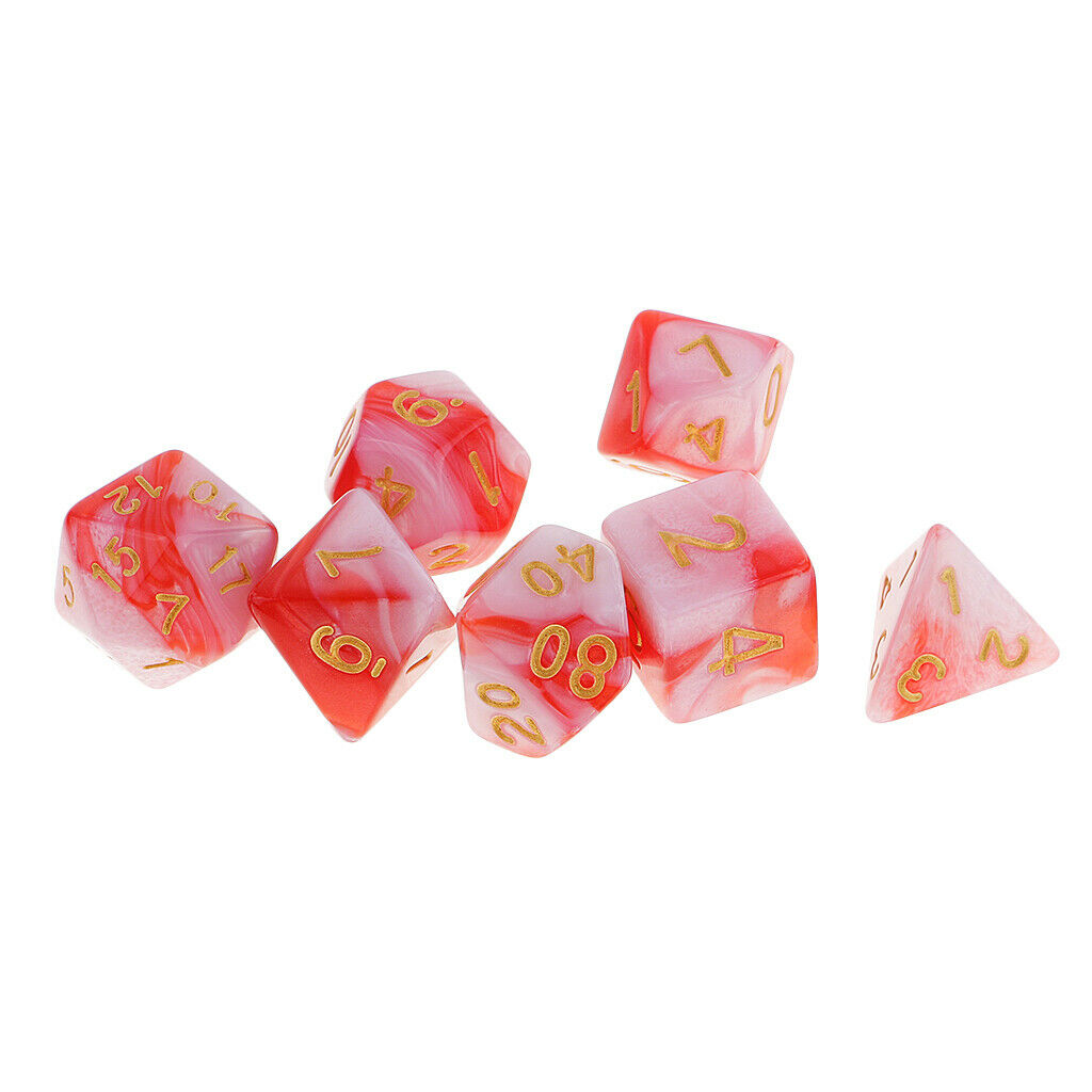 14Pcs Acrylic Multi Side Dice for MTG TRPG Roleplaying Casino KTV Game Props