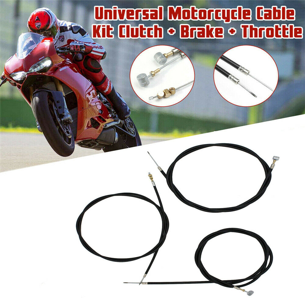 Motorcycle Clutch/Brake Cable Throttle Cable Kit Universal Durable Steel Wire