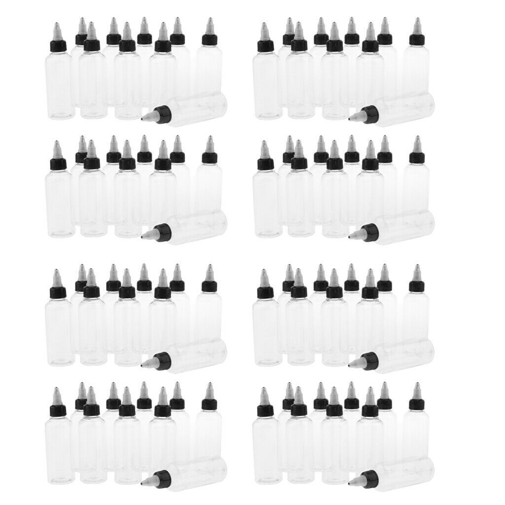 80x 100ml Plastic Pointed Cosmetics Bottles for Hair Dye Paint Ink Dressings